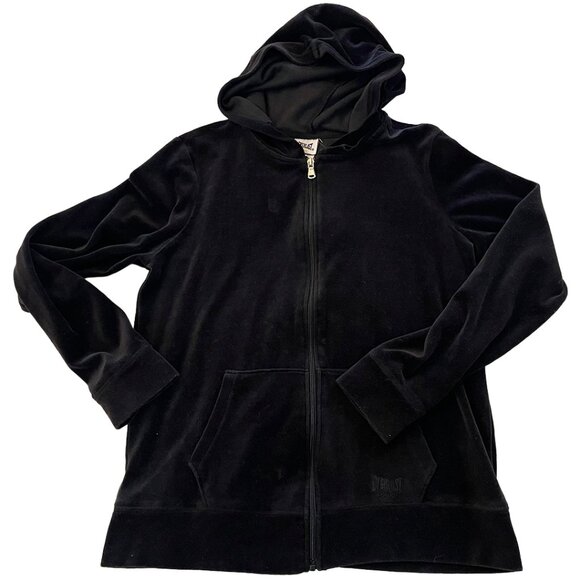 Everlast Sport Hoodie | Black Velour Zip Up Y2K - Picture 3 of 7